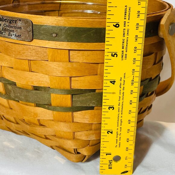 Longaberger 1994 Christmas Collection Jingle Bell Basket With Protector 8.25" - Picture 8 of 9